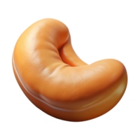 glorious surreal Isolated cutout, hyper-specific, photorealistic rendering of a single, raw cashew nut still in its shell with Transparent Background luxury png