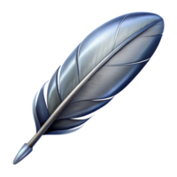 gorgeous minimalist Ultra-detailed, professional render, concept art style of a single, feather quill with intricate barbs Isolated cutout with Transparent Background artisan png