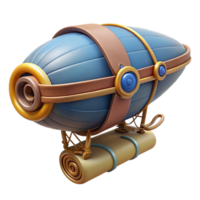 hypnotic reflective bohemian Steampunk airship blueprint scroll, rolled and tied with Transparent Background top-tier png