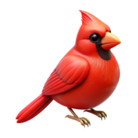 hypnotic abstract A perched red cardinal bird, with Transparent Background sharp png