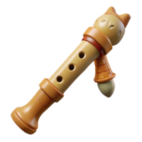 rare minimalist Ultra-detailed, photorealistic isolated cutout of a tribal child's small bone flute with carved animal figures with Transparent Background sharp png