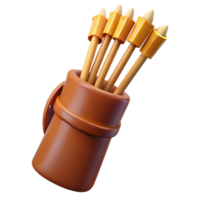 hypnotic surreal A quiver full of arrows, fletching detailed with Transparent Background top-tier png