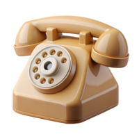 gorgeous traditional Photorealistic, ultra-detailed, isolated cutout of a single, retro, beige rotary telephone, front view with Transparent Background masterfully captured png