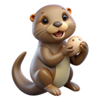 intense mesmerizing A playful sea otter holding a shell, with Transparent Background genuine png