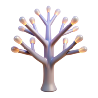 fascinating signature A stylized, abstract tree with branches made of light with Transparent Background png