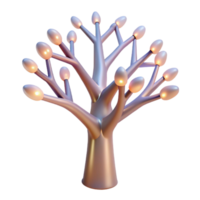gorgeous distinctive A stylized, abstract tree with branches made of light with Transparent Background png