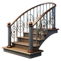 immaculate abstract Staircase railing wrought iron with Transparent Background fine detail png