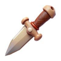 radiant joyful gothic Hyper-specific, professional render of a tribal warrior's iron dagger with a bone handle with Transparent Background 4K png