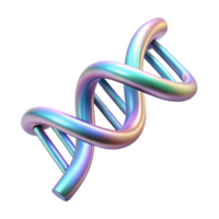dazzling dreamy avant-garde Concept art style, isolated cutout of a holographic projection of a DNA double helix with Transparent Background handcrafted png