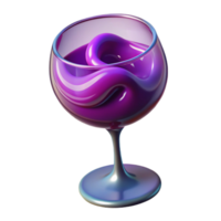 pristine bold futuristic A stylized wine glass filled with swirling, abstract liquid with Transparent Background masterfully captured png