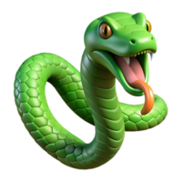 nostalgic captivating A slithering green snake, forked tongue, scales detailed with Transparent Background high quality png