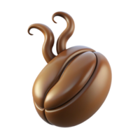 splendid dynamic gothic A single, floating coffee bean with swirling steam tendrils with Transparent Background premium png