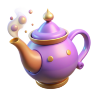 quintessential elegant A whimsical teapot, steaming, magical design with Transparent Background top-tier png