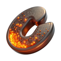radiant retro A single, floating trademark symbol made of glowing embers with Transparent Background gallery standard png