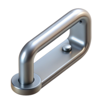 glorious classic Photorealistic, hyper-specific isolated cutout of a single, stainless steel staircase handrail bracket with Transparent Background authentic png