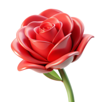 mesmerizing quintessential A single red rose, stylized, abstract art with Transparent Background png