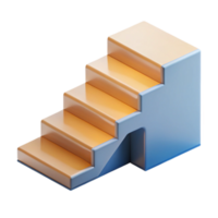 energetic striking Concept art style isolated cutout of a self-assembling, modular staircase step with Transparent Background professional png