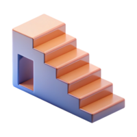 magnífico caprichoso nórdico conceito arte estilo isolado Cortar fora do uma automontagem, modular Escadaria degrau com transparente fundo perfeito clareza png