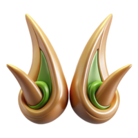 ethereal extraordinary Concept art style, isolated cutout of a pair of intricately designed, pointed elf ears with Transparent Background original png
