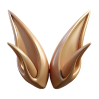 hypnotic art deco Concept art style, isolated cutout of a pair of intricately designed, pointed elf ears with Transparent Background gallery standard png