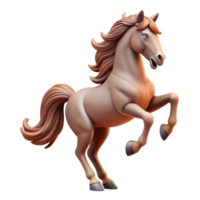 impressive whimsical modern A prancing horse, rearing up, flowing mane and tail with Transparent Background professional png