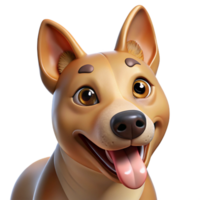 impressive quintessential A panting dog, tongue out, happy expression with Transparent Background png