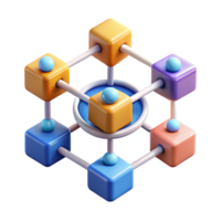 immaculate celebrated An abstract representation of a blockchain network with Transparent Background png