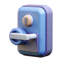 magnificent minimalist Photorealistic, hyper-specific isolated cutout of a modern, keyless digital door lock with Transparent Background high resolution png