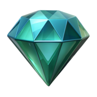 vibrant urban Photorealistic, isolated cutout of a single, polished gemstone, emerald cut diamond with Transparent Background studio quality png
