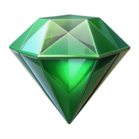 impressive sought-after Photorealistic, isolated cutout of a single, polished gemstone, emerald cut diamond with Transparent Background png