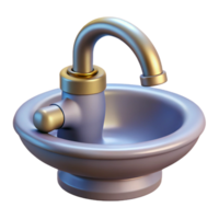 magnificent quintessential Ultra-detailed professional render of a single, porcelain sink faucet with Transparent Background png