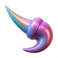 impresionante melancólico creativo hiperespecífico, profesional hacer de un soltero, pulido, curvo unicornio cuerno con transparente antecedentes exclusivo png