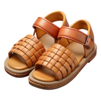 striking peaceful futuristic Photorealistic, ultra-detailed isolated cutout of a tribal warrior's woven leather sandals with Transparent Background sharp png