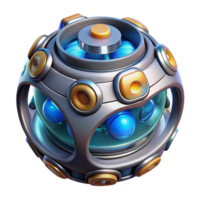 impressive joyful tropical Ultra-detailed, hyper-specific professional render of a futuristic energy cell with visible internal components, isolated cutout with Transparent Background exclusive png