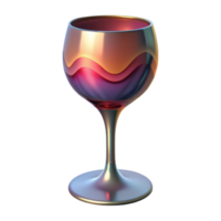exquisite bold mid-century A wine glass, elegant, abstract design with Transparent Background artisan png