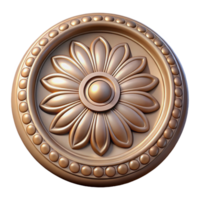 gorgeous minimalist Ultra-detailed professional render of a single, decorative ceiling medallion with Transparent Background genuine png