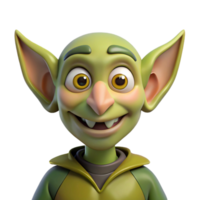 impressive bohemian A cartoon goblin with large ears and a mischievous grin with Transparent Background crisp png