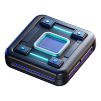 mesmerizing organic Hyper-specific, professional render of a futuristic, sleek, black data pad with holographic interface, isolated cutout Ultra-detailed with Transparent Background high resolution png