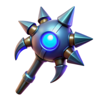 remarkable coastal Concept art style, isolated cutout, of a single intricately designed alien weapon with glowing energy blades with Transparent Background expertly shot png