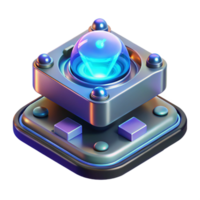 immaculate geometric Photorealistic, hyper-specific render of a single advanced communication device with holographic projections emanating from its surface with Transparent Background fine detail png