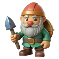 ethereal wonderful A cartoon-style, grumpy dwarf with a pickaxe with Transparent Background premium png