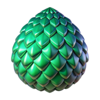 gorgeous memorable Ultra-detailed, photorealistic isolated cutout of a single, polished dragon scale, iridescent, textured, emerald green with Transparent Background png