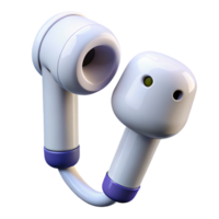 pristine coastal Wireless earbuds, Bluetooth, white with Transparent Background expertly shot png