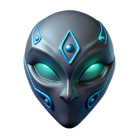 pristine joyful victorian Concept art style, isolated cutout, of a single intricately designed alien mask with glowing runes with Transparent Background gallery standard png