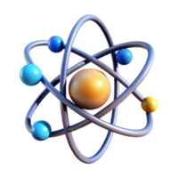 impressive calm rustic An atom, nucleus and electrons, abstract art with Transparent Background masterfully captured png