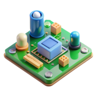 impressive intense elegant Circuit board with various components with Transparent Background artisan png