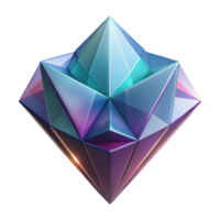 immaculate nostalgic coastal A crystal, geometric facets, abstract art with Transparent Background expertly shot png