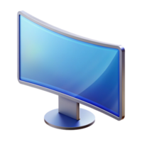 se destacarem geométrico computador monitor, panorâmico, curvado com transparente fundo fresco png