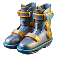 mysterious dazzling Ultra-detailed professional render, isolated cutout, of a futuristic anti-gravity boots with magnetic soles with Transparent Background gallery standard png