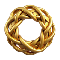 immaculate coveted Photorealistic isolated cutout of a single, intricate Celtic torc, gold and detailed with Transparent Background png